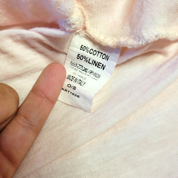 Tina Stephens | 100% Linen Fringe Tank Top | Pink | Size Small - Picture 8 of 10